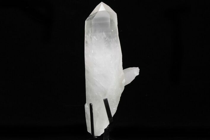 Large, Natural Quartz Point With Metal Stand - Brazil #206907